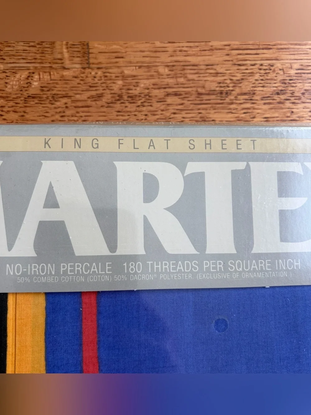 VTG Martex Collier Campbell RAZZMATAZZ King Sheets Flat Fitted Stripes NOS 1980s
